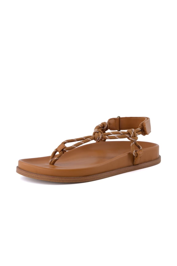 Era Rope Thong Strappy Sandals for Women, Flat Minimalist Sandals Women Footwear with Adjustable Ankle Support