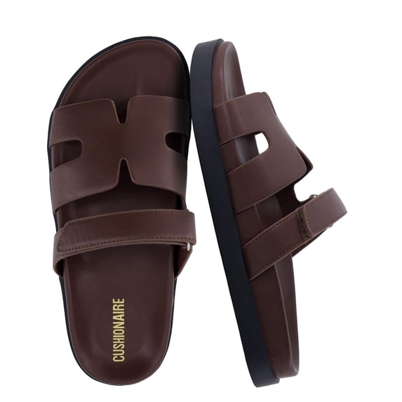 Cushionaire Estate Womens Sandals with Cut-Out Band & Adjustable Strap with Memory Foam, Summer Sandals for Women