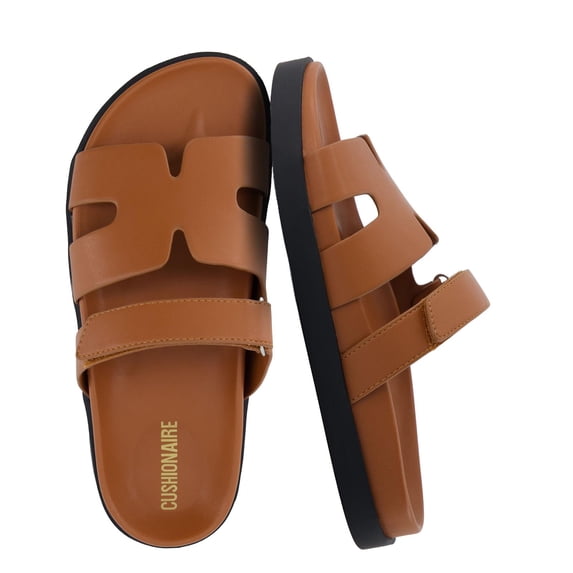 Cushionaire Estate Womens Sandals with Cut-Out Band & Adjustable Strap with Memory Foam, Summer Sandals for Women