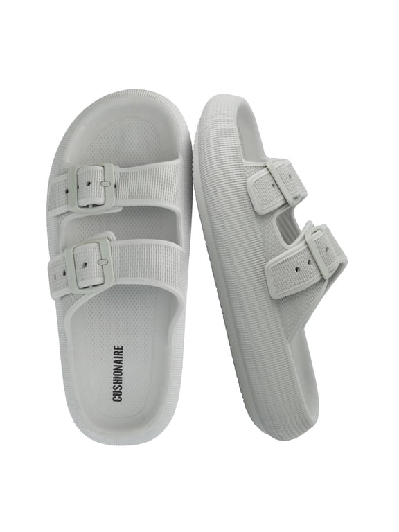 Fame Pillow Recovery Sandals for Women, Adjustable Double Buckle Waterproof EVA Cloud Slides for Women