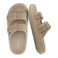 thumbnail image 1 of Cushionaire Fame Pillow Recovery Sandals for Women, Adjustable Double Buckle Waterproof EVA Cloud Slides for Women, 1 of 23