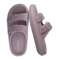 thumbnail image 1 of Cushionaire Fame Pillow Recovery Sandals for Women, Adjustable Double Buckle Waterproof EVA Cloud Slides for Women, 1 of 18
