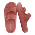 thumbnail image 1 of Cushionaire Fame Pillow Recovery Sandals for Women, Adjustable Double Buckle Waterproof EVA Cloud Slides for Women, 1 of 22