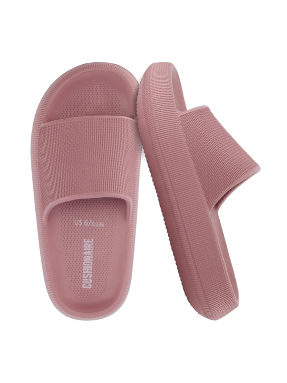 Feather Pillow Slide Sandals for Women – Comfortable and Squishy Slip On Womens Slippers, Indoor Outdoor Shower Shoes, Beach Essential Cloud Slides