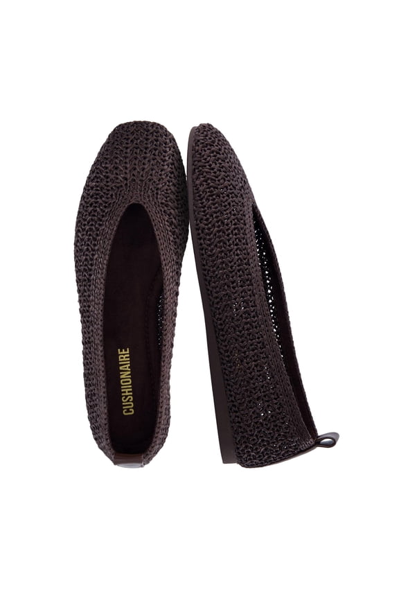 GILT Woven Ballet Flats for Women, Lightweight Knit Flats with Memory Foam and Pull On Tab