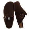 thumbnail image 1 of Cushionaire Hana Clogs for Women | Vegan Leather Slip on Potato Shoes with Cushioned Heel Cup and Cork Footbed | Classic Closed Toe Mule Design for Everyday Wear | Corduroy Clogs, 1 of 10