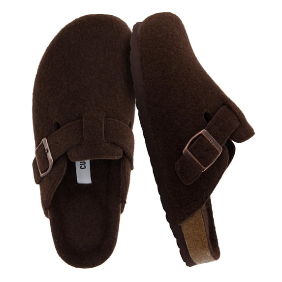 Cushionaire Hana Clogs for Women | Vegan Leather Slip on Potato Shoes with Cushioned Heel Cup and Cork Footbed | Classic Closed Toe Mule Design for Everyday Wear | Corduroy Clogs