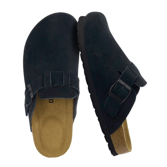 Cushionaire Lute Leather Clogs For Women | Genuine Suede Closed Toe ...
