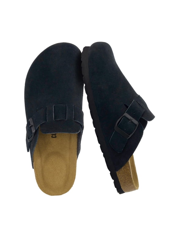 Hana - Genuine Leather Suede Classic Clog Womens Shoes - Slip On Mule Comfortable Shoes for Women