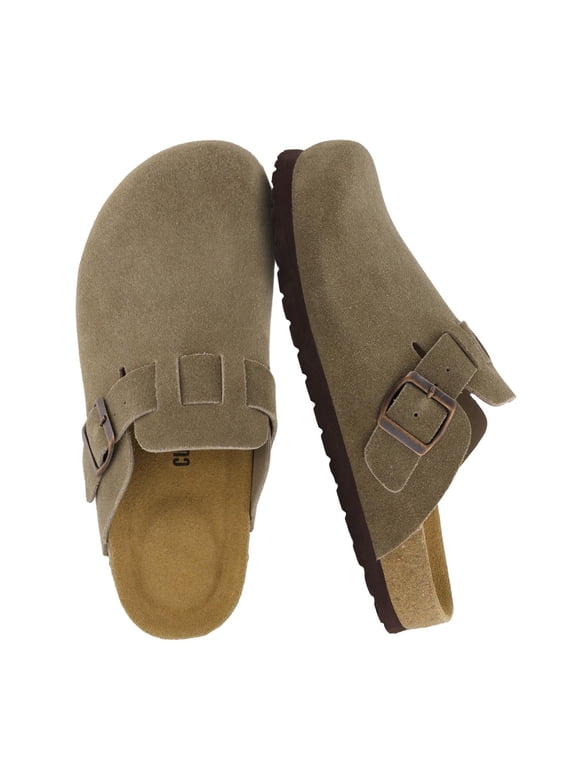 Hana - Genuine Leather Suede Classic Clog Womens Shoes - Slip On Mule Comfortable Shoes for Women