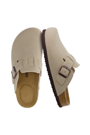 Maylrvjv Women's Platform Slide Sandals - Cross Strap Wedge Heel (6cm), Cow Leather