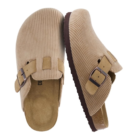 Cushionaire Hana Women's Clogs | Comfortable Vegan Suede Clogs for Women | Slip On Potato Shoes with Cork Footbed & Arch Support | Memory Foam, Wide Widths Available