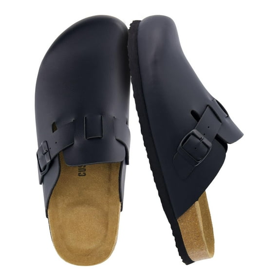 Cushionaire Hana Women's Clogs | Comfortable Vegan Suede Clogs for Women | Slip On Potato Shoes with Cork Footbed & Arch Support | Memory Foam, Wide Widths Available