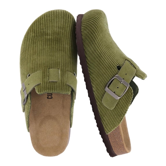 Cushionaire Hana Women's Clogs | Comfortable Vegan Suede Clogs for Women | Slip On Potato Shoes with Cork Footbed & Arch Support | Memory Foam, Wide Widths Available