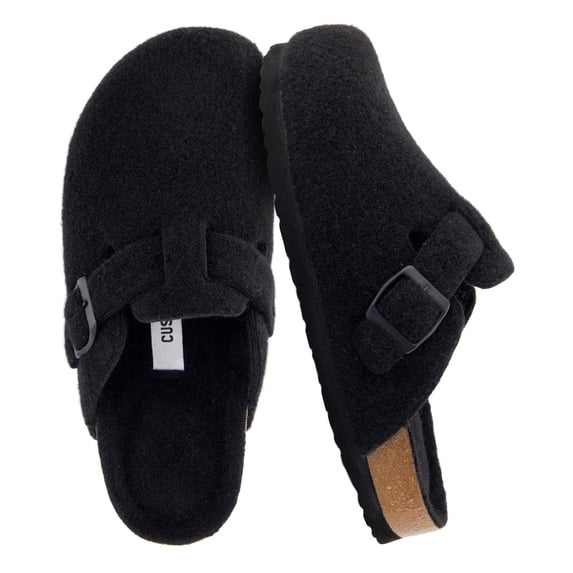 Cushionaire Hana Women's Clogs | Comfortable Vegan Suede Clogs for Women | Slip On Potato Shoes with Cork Footbed & Arch Support | Memory Foam, Wide Widths Available