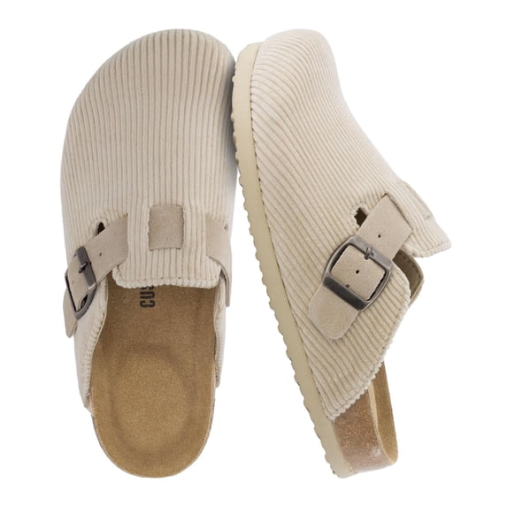 Cushionaire Hana Women's Clogs | Comfortable Vegan Suede Clogs for Women | Slip On Potato Shoes with Cork Footbed & Arch Support | Memory Foam, Wide Widths Available