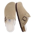 thumbnail image 1 of Cushionaire Hana Womens Fur Clogs | Comfortable Genuine Suede Clogs for Women with Faux Fur Lining | Slip On Potato Shoes with Cork Footbed & Arch Support | Memory Foam, Wide Widths Available, 1 of 17