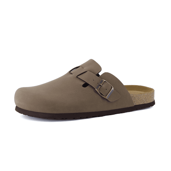Cushionaire Haze Mens Clogs | Comfortable Slip-On Clogs for Men with Arch Support and Cork Suede Footbed | Perfect Potato Shoes for Indoor & Outdoor Use