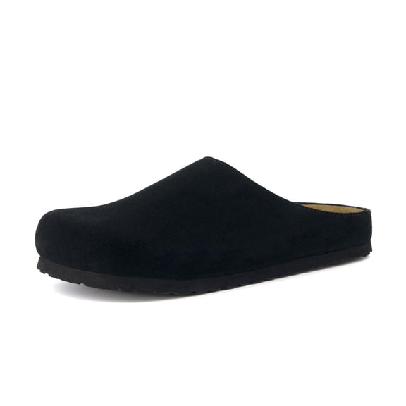 Cushionaire Heath Men's Genuine Suede Leather Clogs with Memory Foam Comfort, Easy Slip On Slide Slippers for Men