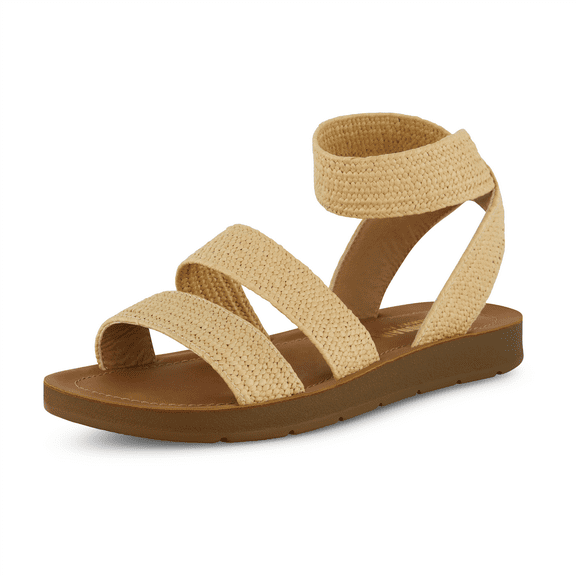 Cushionaire Indego Stretch Sandal – Lightweight Slip-On with Memory Foam & Soft Straps for All-Day Support | Casual or Dressy Summer Sandals for Women