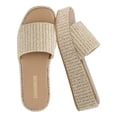 thumbnail image 1 of Cushionaire Kudos Platform Womens Sandals – Comfortable Open Toe Slip On Flat Slides, Casual Summer Sandals for Women, 1 of 30
