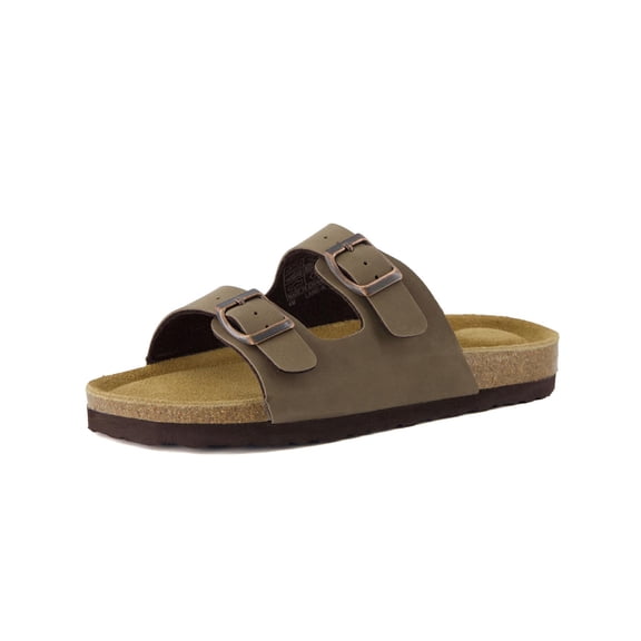 Cushionaire Lane Boys and Girls Sandals, Comfortable Cork Footbed Slide Sandals with Adjustable Straps and Supportive Cushioned Design - Kids Summer Sandals