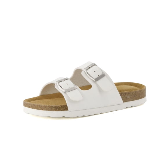 Cushionaire Lane Boys and Girls Sandals, Comfortable Cork Footbed Slide Sandals with Adjustable Straps and Supportive Cushioned Design - Kids Summer Sandals