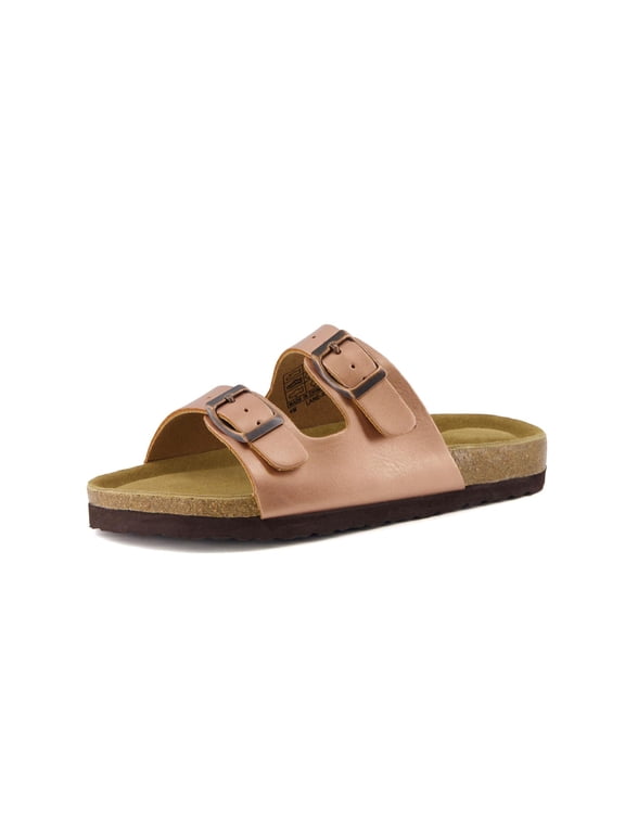 Lane Boys and Girls Sandals, Comfortable Cork Footbed Slide Sandals with Adjustable Straps and Supportive Cushioned Design - Kids Summer Sandals