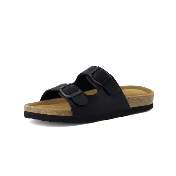 Cushionaire Lane Boys and Girls Sandals, Comfortable Cork Footbed Slide Sandals with Adjustable Straps and Supportive Cushioned Design - Kids Summer Sandals