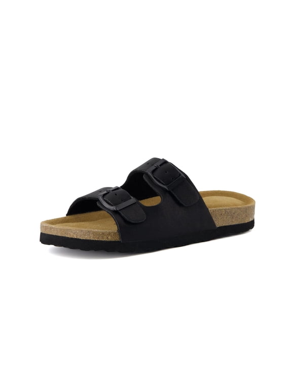 Lane Boys and Girls Sandals, Comfortable Cork Footbed Slide Sandals with Adjustable Straps and Supportive Cushioned Design - Kids Summer Sandals