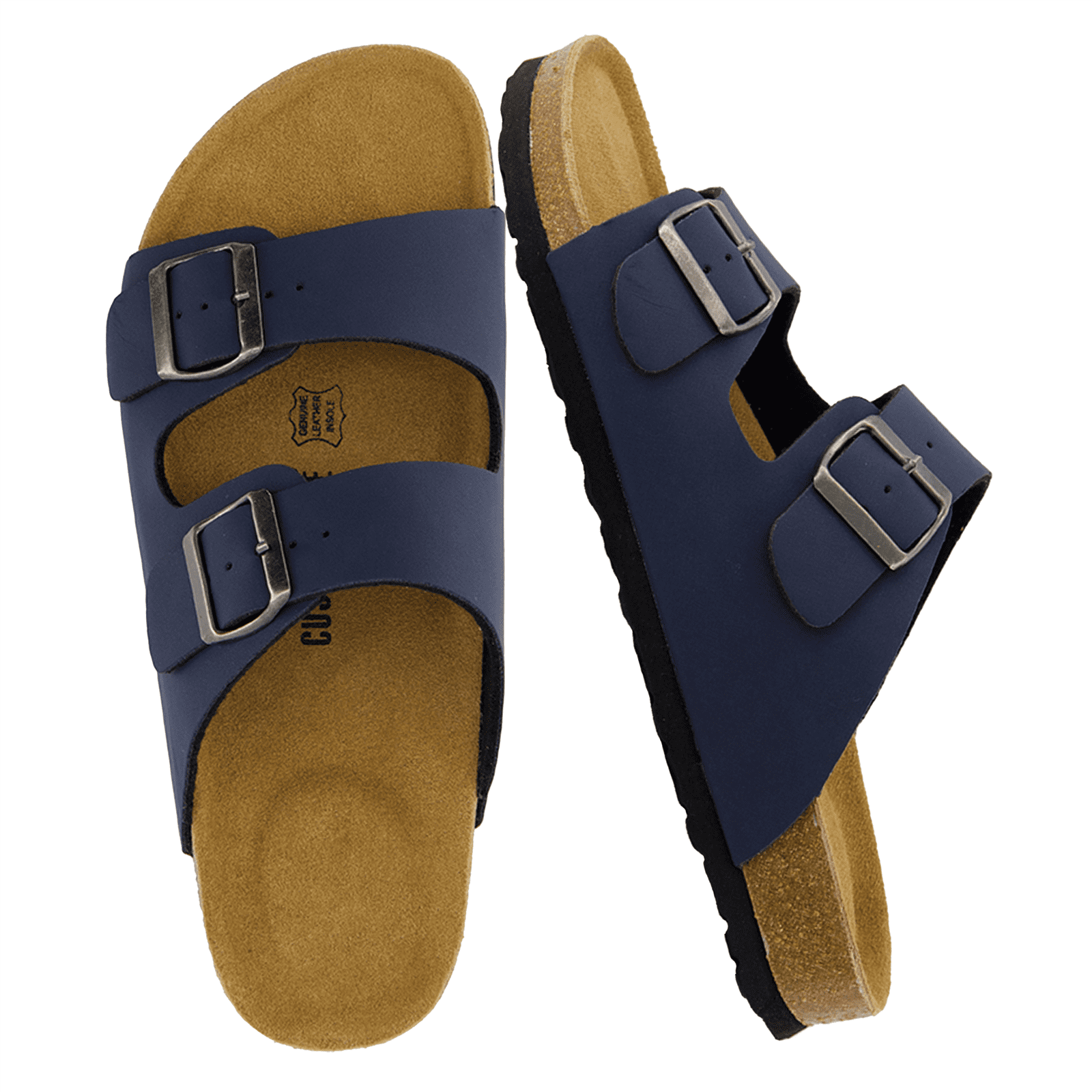 Cushionaire Men’s Lane Cork Footbed Sandals Sz 11 EU 44 Brown New 3 Buckle Strap Amazon.com | CUSHIONAIRE Luna-M Slides for Men, Comfortable  main image 2