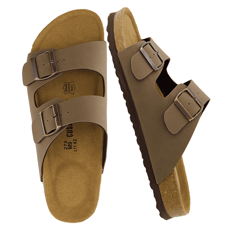 Men’s Birkenstock Tan Sandals with Adjustable Straps and Cork Sole Mens Birkenstock Arizona Slide Sandal - Mocha | Journeys main image 4