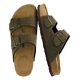 thumbnail image 1 of Cushionaire Lane Cork Footbed Mens Sandals, Adjustable Buckle Comfort Slides for Men, Genuine Leather Insole Summer Sandals Men Footwear, 1 of 24