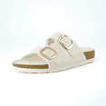 thumbnail image 1 of Cushionaire Lang Slip On Cork Footbed Sandals for Women – Comfortable Slides with Adjustable Buckle, Casual Summer Sandals for Women, 1 of 8