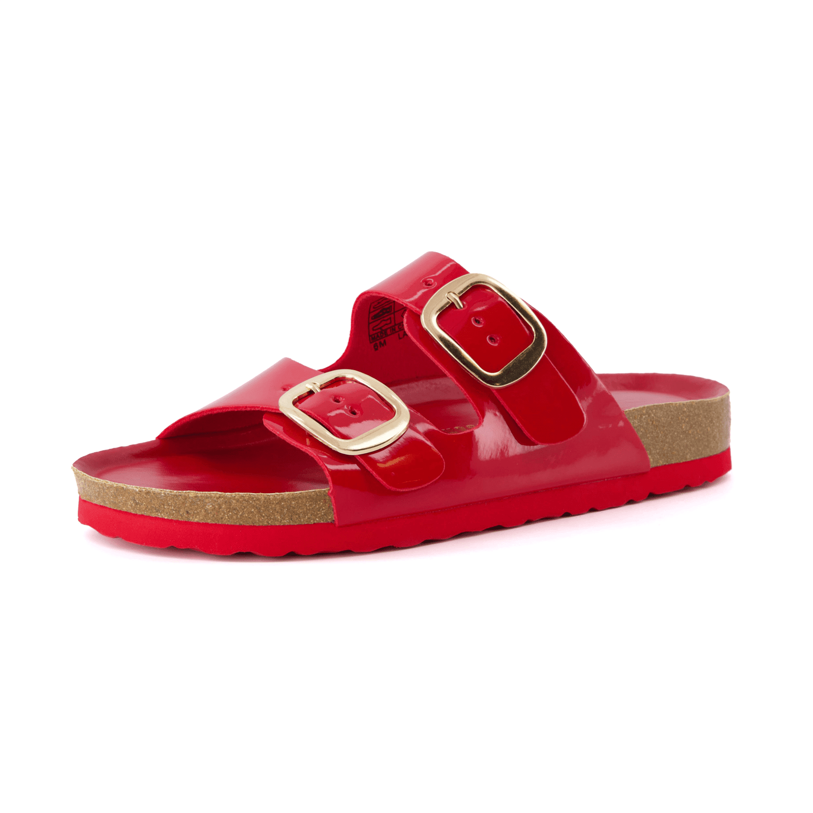 Yellow, Red and Green Cork Footbed Sandal with Adjustable Buckle Women main image 4