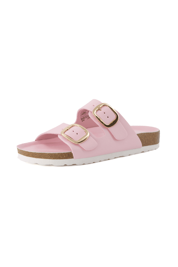 Lang Slip On Cork Footbed Sandals for Women – Comfortable Slides with Adjustable Buckle, Casual Summer Sandals for Women