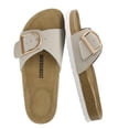 thumbnail image 1 of Cushionaire Leeds 100% Genuine Leather Suede Womens Sandals, Comfortable Slides for Women with Adjustable Statement Buckle, 1 of 21