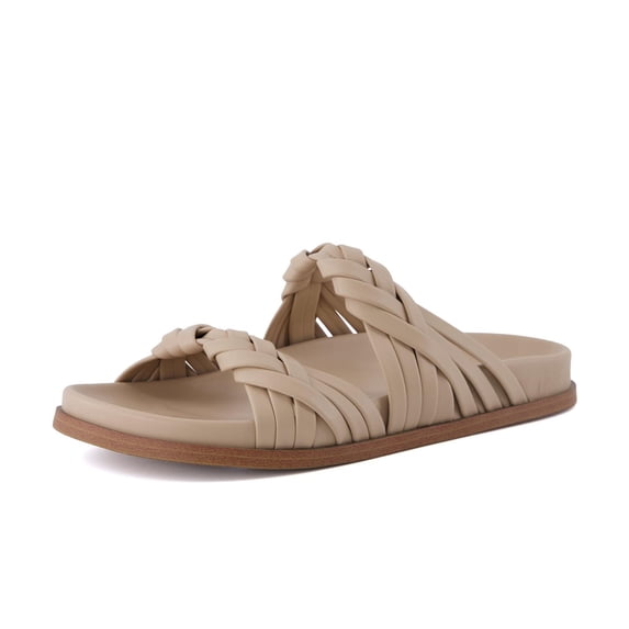 Cushionaire Lens Womens Sandals with Arch Support, Comfortable Sandals for Women with Braided Strap and Cushioned Footbed