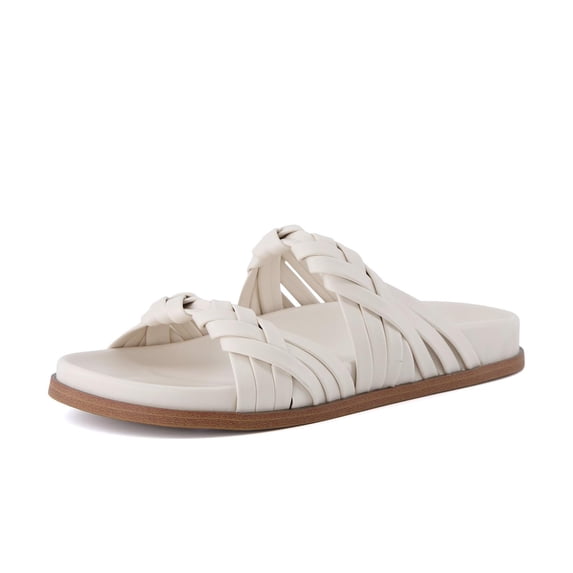 Cushionaire Lens Womens Sandals with Arch Support, Comfortable Sandals for Women with Braided Strap and Cushioned Footbed