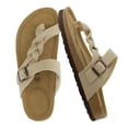 thumbnail image 1 of Cushionaire Libby Braided Cork Footbed Summer Sandals for Women with Adjustable Buckle and Arch Support, 1 of 28