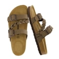 thumbnail image 1 of Cushionaire Lizzy Cork Footbed Womens Sandals - Comfortable Braided Summer Slip On Slide Sandals for Women 2025, 1 of 15