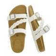 thumbnail image 1 of Cushionaire Lizzy Cork Footbed Womens Sandals - Comfortable Braided Summer Slip On Slide Sandals for Women 2025, 1 of 11