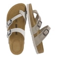 thumbnail image 1 of Cushionaire Lucky 100% Genuine Leather Suede Womens Sandals, Comfortable Cork Footbed Slides for Women with Adjustable Buckles, 1 of 18