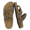 thumbnail image 1 of Cushionaire Lucky 100% Genuine Leather Suede Womens Sandals, Comfortable Cork Footbed Slides for Women with Adjustable Buckles, 1 of 21