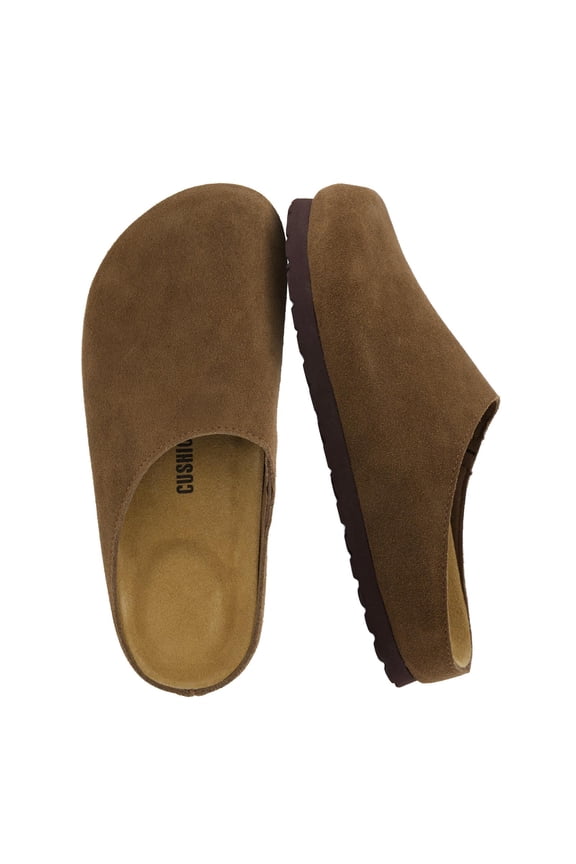 Lute Genuine Suede Leather Clogs for Women Indoor and Outdoor – Comfortable Slip On Womens Clogs with Cushioned Footbed