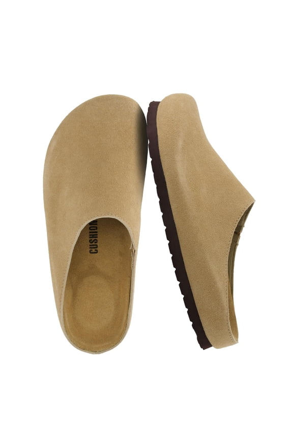 Lute Genuine Suede Leather Clogs for Women Indoor and Outdoor – Comfortable Slip On Womens Clogs with Cushioned Footbed