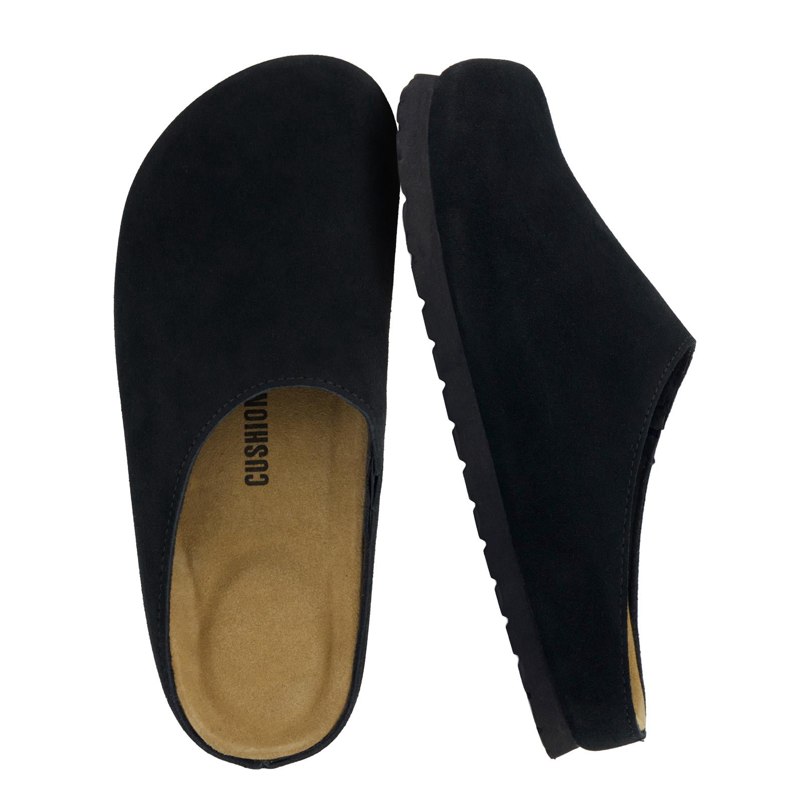 Cushionaire Lute Leather Clogs For Women | Genuine Suede Closed Toe ...