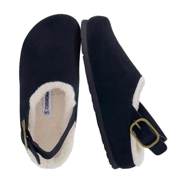 Cushionaire Luz Suede Clogs for Women with Fuzzy Lining