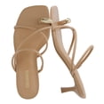 thumbnail image 1 of Cushionaire Maui Strappy Womens Sandals with Kitten Heels – Vegan Leather Square Toe Dress Sandals for Women with Dressy Metal Accent Toe Loop, 1 of 21