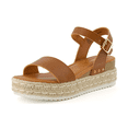 thumbnail image 1 of Cushionaire Melissa Espadrille Platform Sandals For Women with Adjustable Ankle Strap and Memory Foam Insole - Comfortable Womens Wedge Flatform Sandals for Summer, 1 of 16